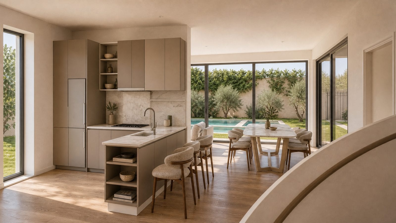 Render dell'open space di Prato degli Ulivi utilizzato nella presentazione commerciale