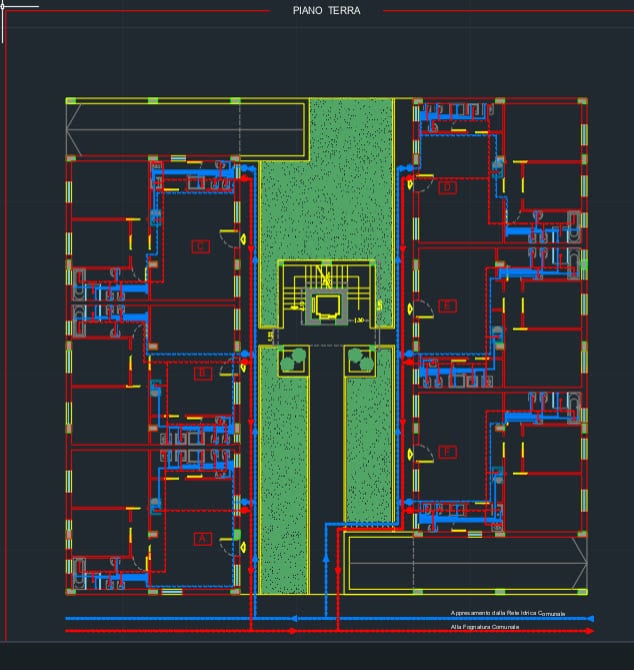 Planimetria blocco: disegno tecnico