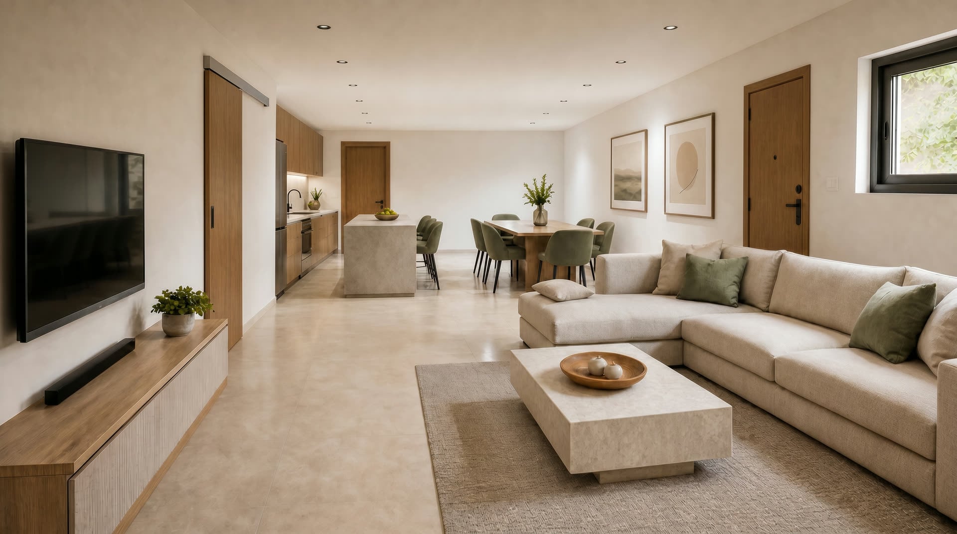 Appartamento A: ingresso e living