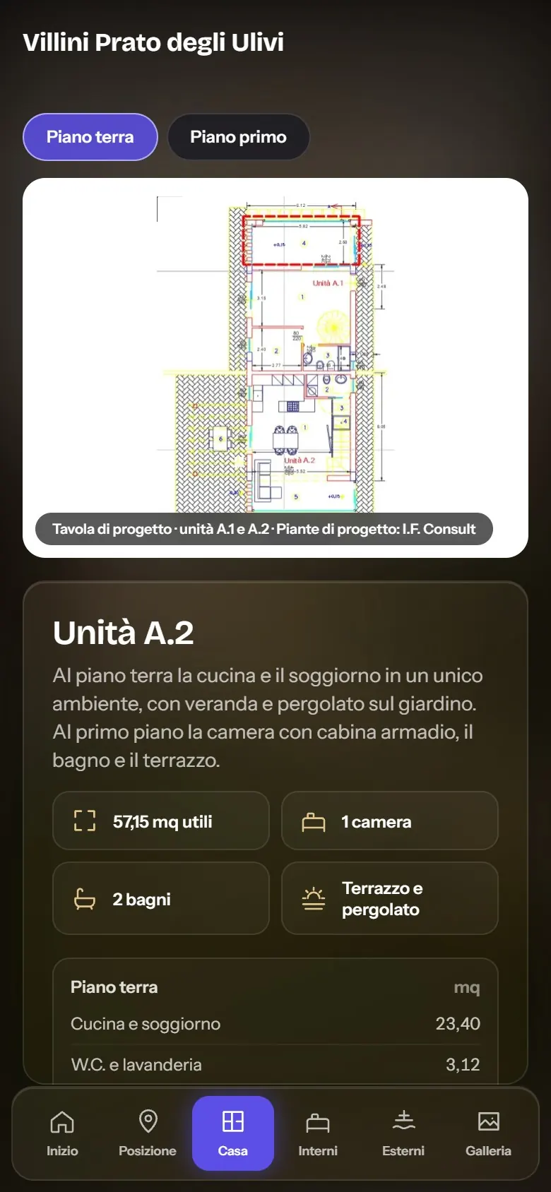 La pagina da telefono: la villa e le piante